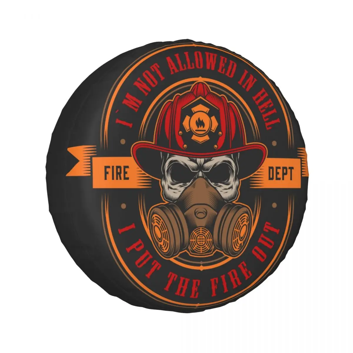 

1pcs Universal Car Spare Tire Covers Case Auto Wheel Tires Vintage Skull Fireman Helmet Vehicle Tyre Waterproof Polyester Bag