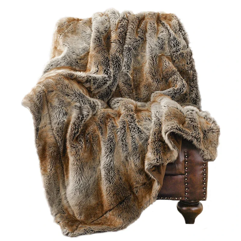 Одеяло из искусственного меха в скандинавском стиле длинные волосы кожаный