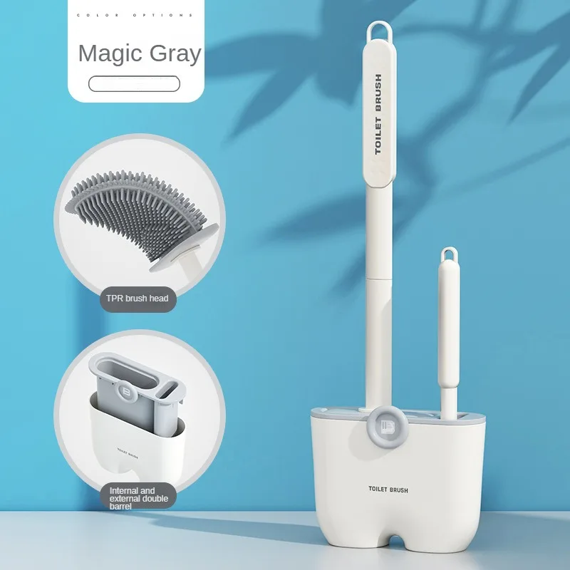 

Household Long Handle Toilet Brush Without Dead Angle Crevice Brush Silicone Toilet Bowl Brush Household Cleaning Tools