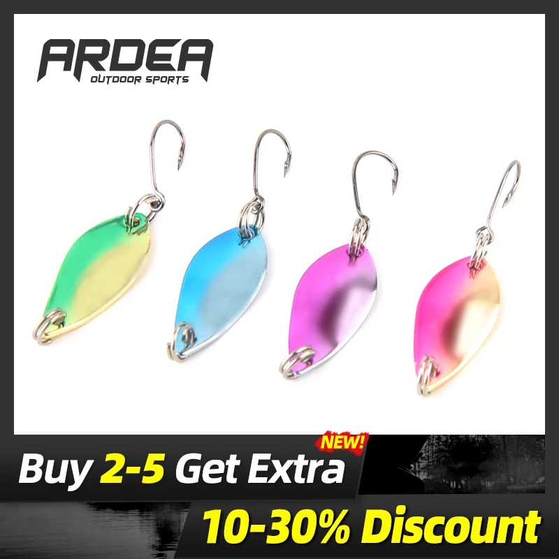 

ARDEA Metal Spoon Lure 4pcs/2.5g Artificial Small Spinner Bait Trout Lures wobble Saltwater Sequins Single Hook Fishing Lures