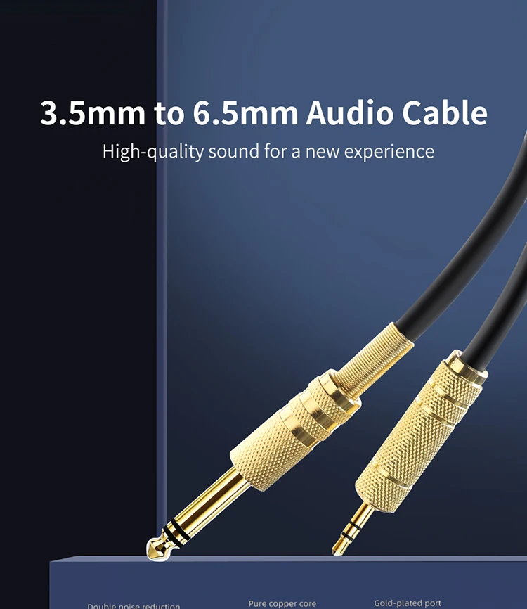 Заводской индивидуальный 1-50 метров позолоченный 6,5 штекер к 3,5 штекер стерео 6,5 мм аудио видео кабель