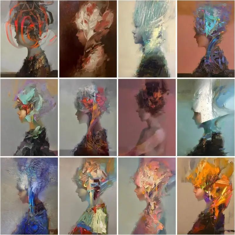 

CHENISTORY Pictures By Number Kits Painting By Number Abstract Girl Figure Diy Frame Modern Drawing On Canvas Handpainted Art Gi