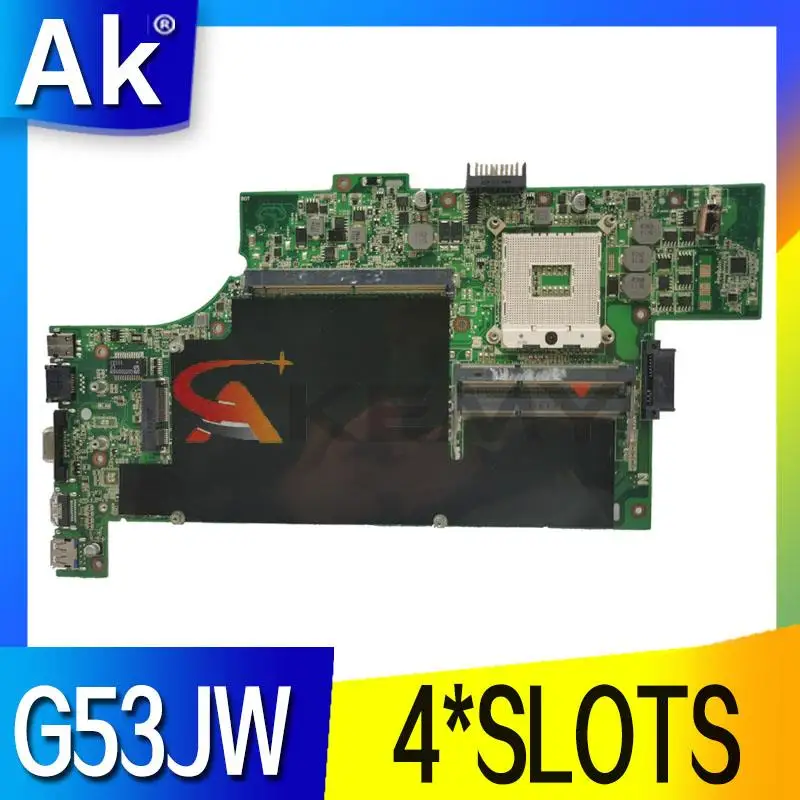 

G53JW Laptop Motherboard For ASUS G53JW G53J G53 Notebook MainboardHM55 PGA 989 DDR3 4*SLOTS Tested 100% Work