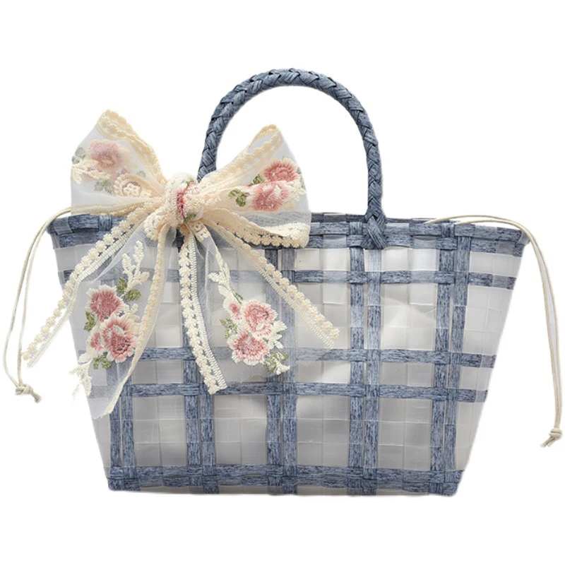 [BXX] Woman New Brand Large-capacity Woven Transparent Handbag For Ladies Elegant Top-handle Fashion Tide Spring 2022 GF2163 |