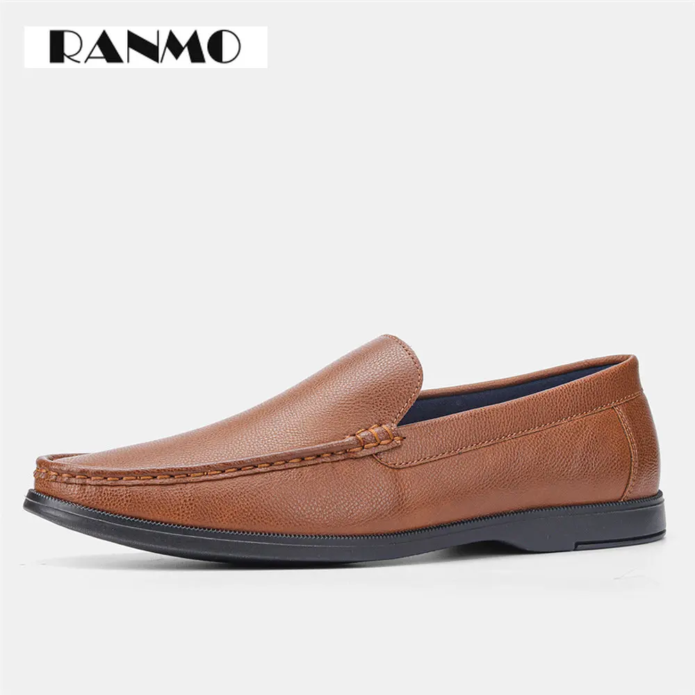 

High end casual leather shoes for men Wenzhou slackers Slip on leather shoes Soft soled shoes Doudou shoes Men's formal shoes
