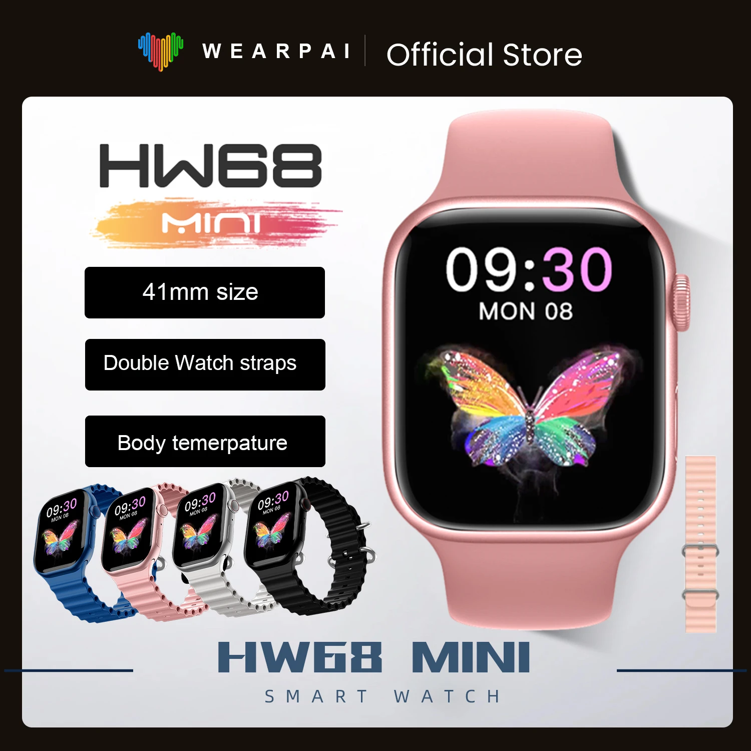 

Смарт-часы Wearpai 8 HW68 женские, 41 мм, с голосовым Интерком