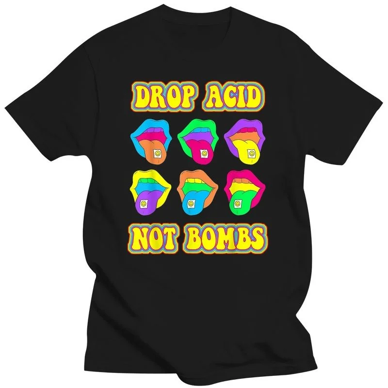 

Drop Acid Not Bombs Trippy Tongue LSD Shirt Funny Vintage Gift Men Women