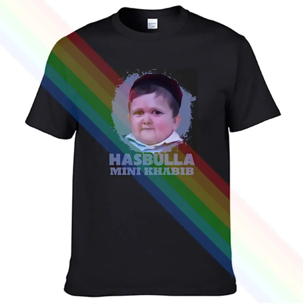 

2022 Hasbulla Mini Khabib Retro Casual T Shirt Men's Summer Black 100% Cotton Short Sleeves O-Neck Tee Shirts Tops Tee Unisex