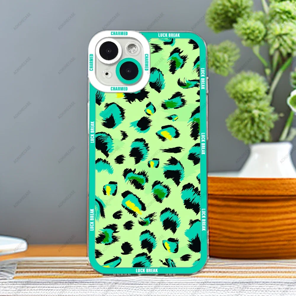 Чехол для телефона с леопардовым принтом iPhone 16 15 14 13 12 Plus Pro Max Mini 11 XS X XR мягкий