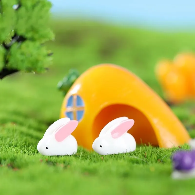 

10/30/50 Pcs Small White Rabbit Moss Micro Landscape Accessories Resin Ornaments Miniature Items Gardening and Decoration Gift