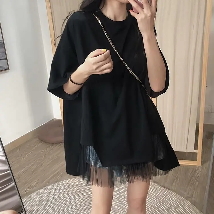 

Модная летняя одежда для будущих мам свободная футболка с коротким рукавом GRAY22