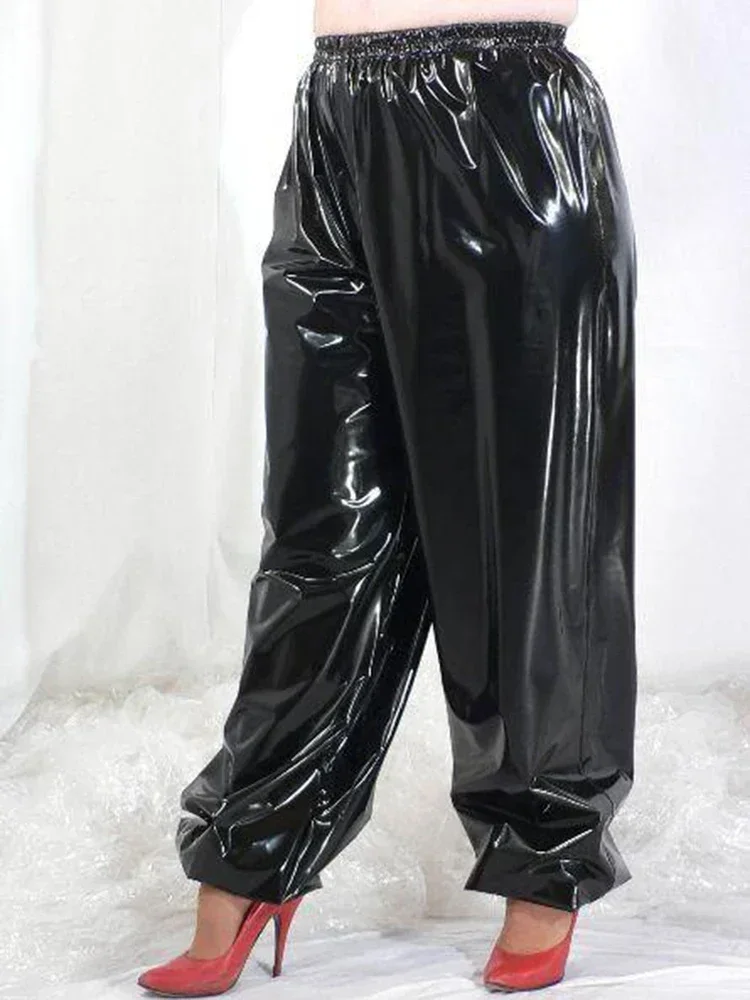 Женские брюки-фонарики больших размеров из искусственной кожи 7XL повседневные