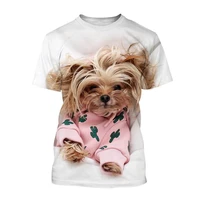 new cute animal pet dog australian terrier 3d printing mens womens childrens t shirt breathable light summer sports top