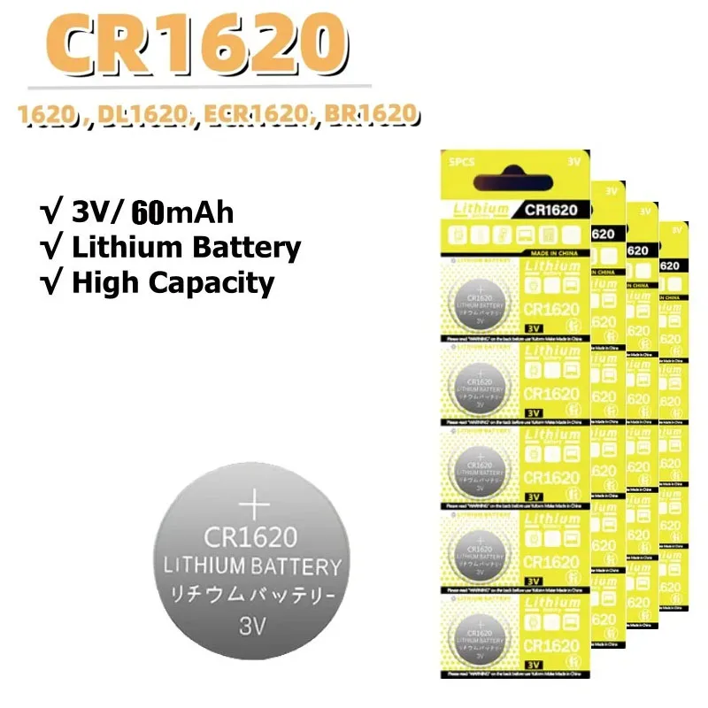Литиевая батарея CR1620 3 В Li-MNO2
