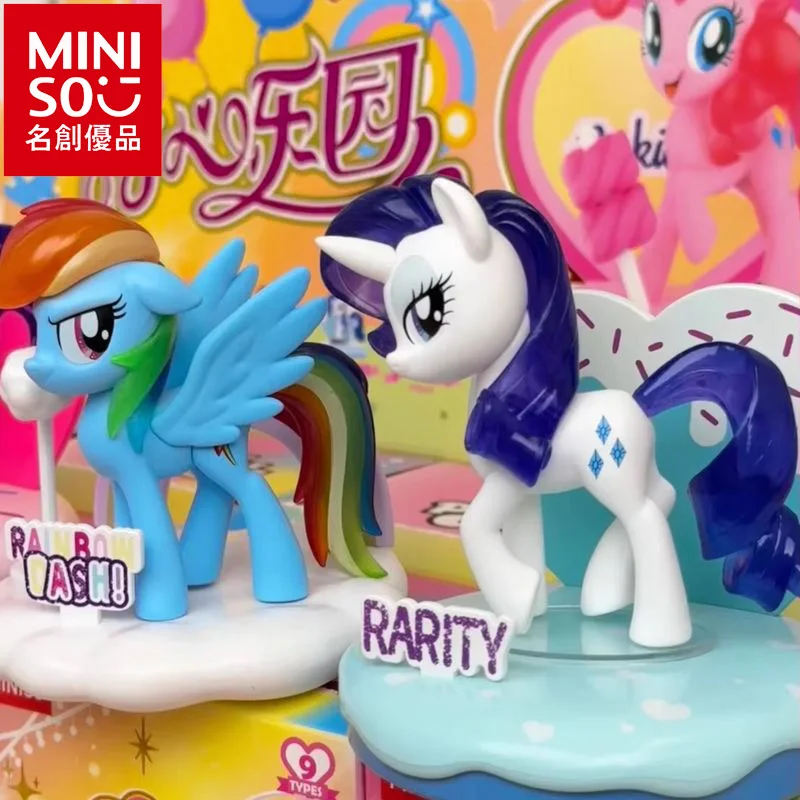 Новый Kawaii Miniso My Little Pony Милая игровая площадка слепая коробка аниме Applejack Rarity Fluttershy