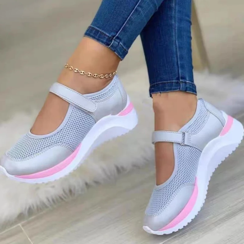 

White Sneakers Chaussure Femme Women Shoes Casual Platform Mesh Breathable Vulcanized Shoes Ladies Outdoor Walking Footwear