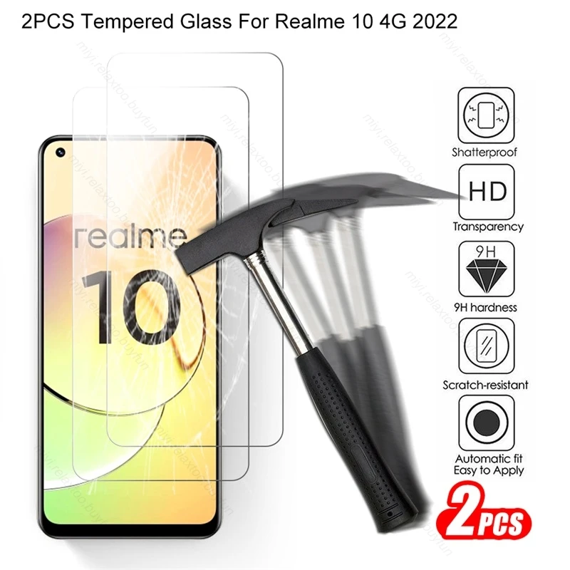 

2 шт. защитное стекло с полным покрытием для realme 10 realme10 4G Kingdom relme realmy realmi 10 pro 10s 5G, защитная пленка для экрана