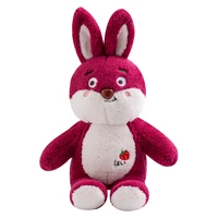 fragrant strawberry hugging rabbit fuchsia strawberry embroidery plush pillow doll