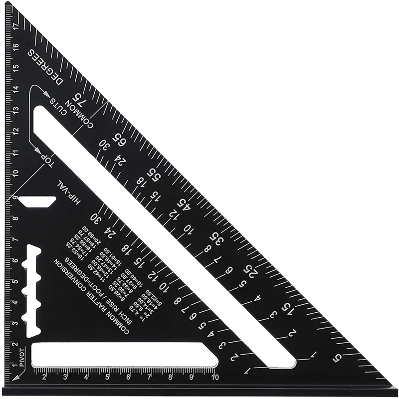 

7 Inch Triangular Ruler, Aluminum Alloy Square Protractor,Layout Measuring Tool For Woodworking Engineer (Metric)
