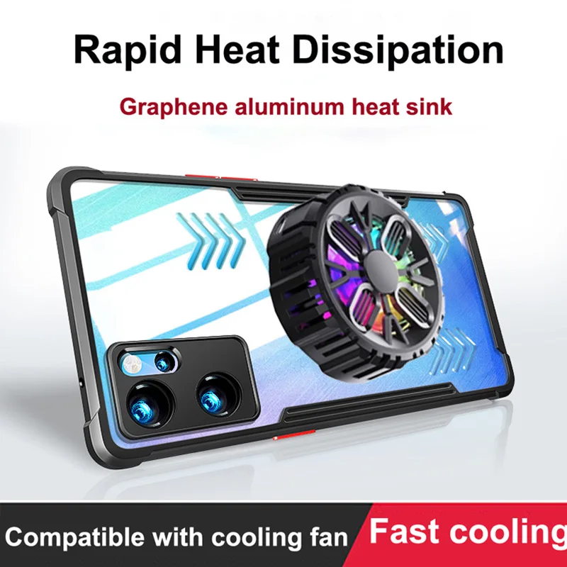 Чехол Reno 7 Pro графиновый с вентиляционным отверстием для OPPO 8 + теплоотвод дышащий