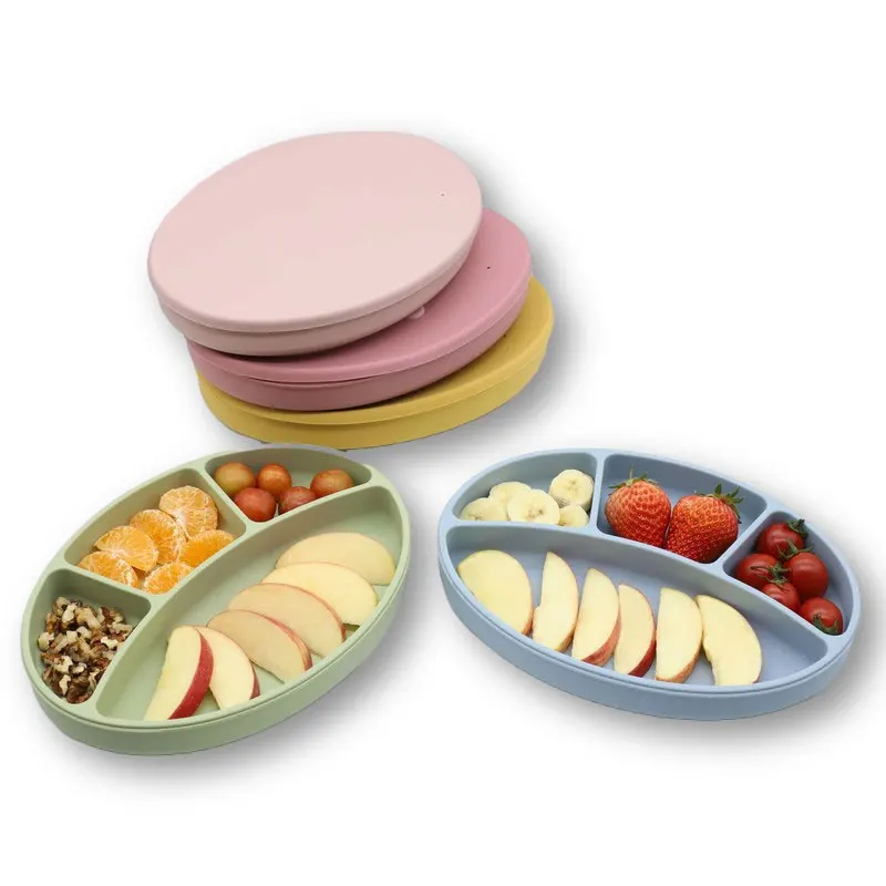 

Baby Silicone Sucker Plates Baby's Food Container Infant Snacks Storage Box Children Dishes Freezer Crisper Kids Tableware Plate