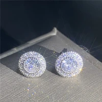 zircon womens earrings 2022 fashion white earings cubic zirconia luxury round earring stud new dubai jewelry charms accessori