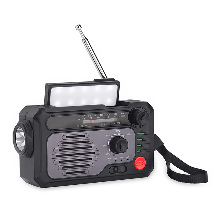 

emergency solar hand crank dynamo 2000mah speaker fm am sw portable radio radios portatil am power bank fm radio