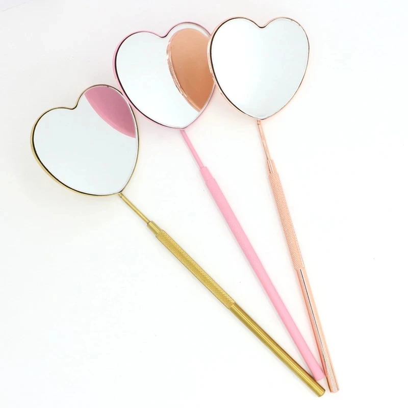 

1pc Portable Heart-shaped Stainless Steel Multifunction Lashes Checking Mirror Eyelash Extension Beauty Makeup Eyelashes Mirror