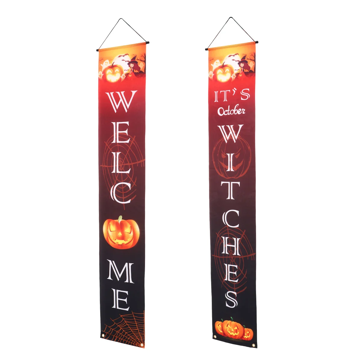 

1 Set Curtain Door Sign Banner Sign Trick or Treat Door Sign Door Porch