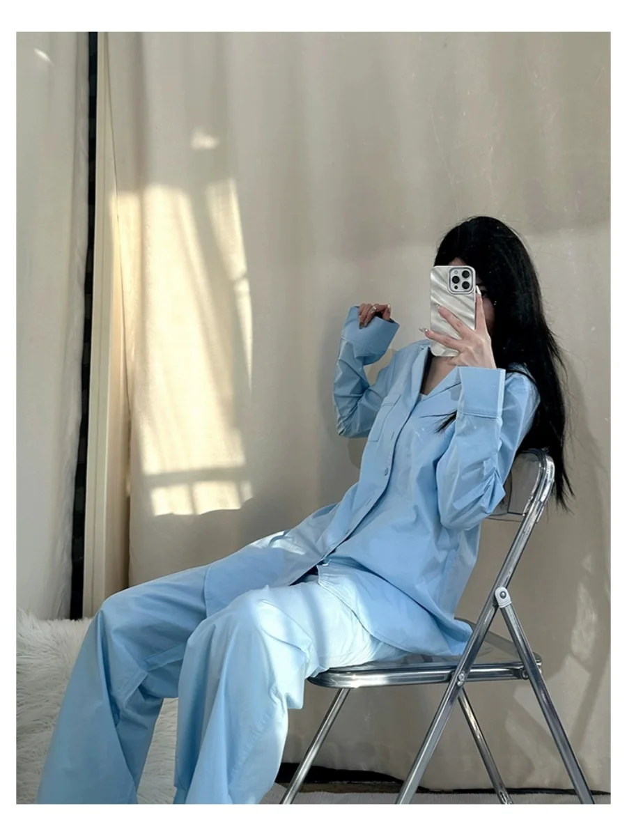 NIGO LP женская осенне-зимняя однотонная рубашка с v-образным вырезом стильное