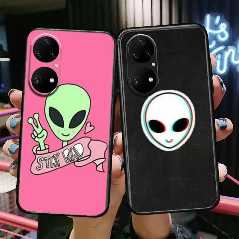 

Alien Believe UFO Phone Case For Huawei p50 P40 p30 P20 10 9 8 Lite E Pro Plus Black Etui Coque Painting Hoesjes comic fas