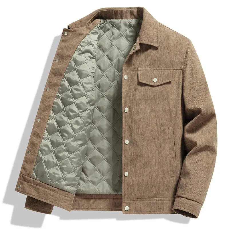 2024 новая трансграничная осенне-зимняя вельветовая мужская куртка с лацканами