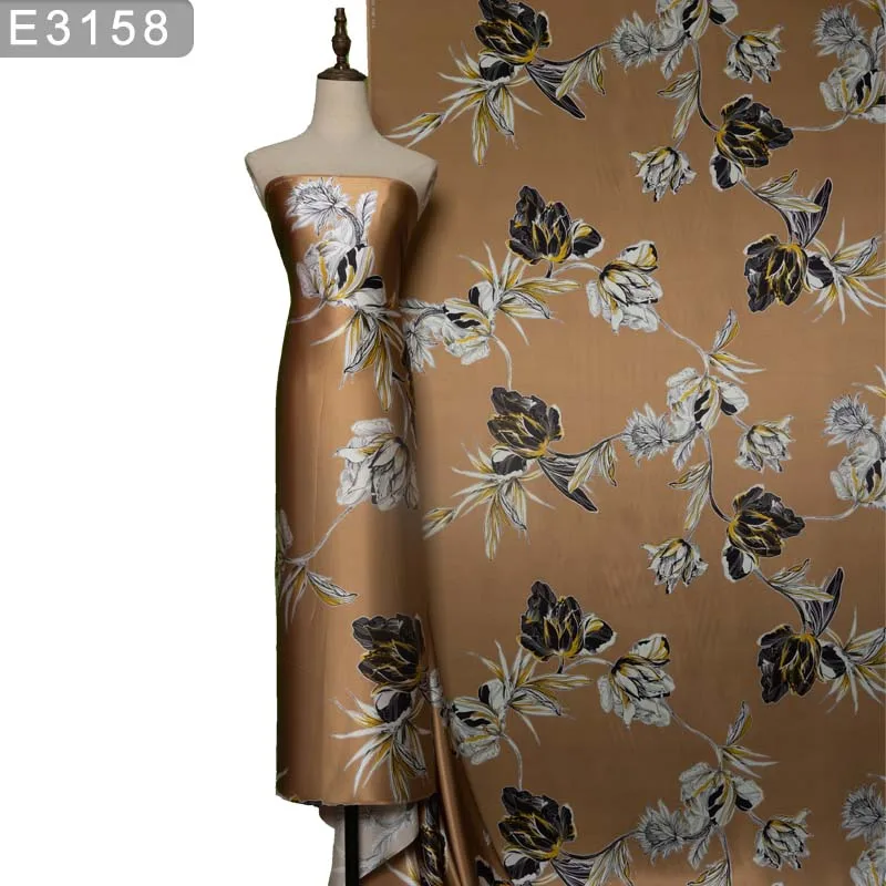 HYSK Шелковая Атласная Ткань Шармез С Цифровым Принтом На Заказ 100% Шелковый Шелк