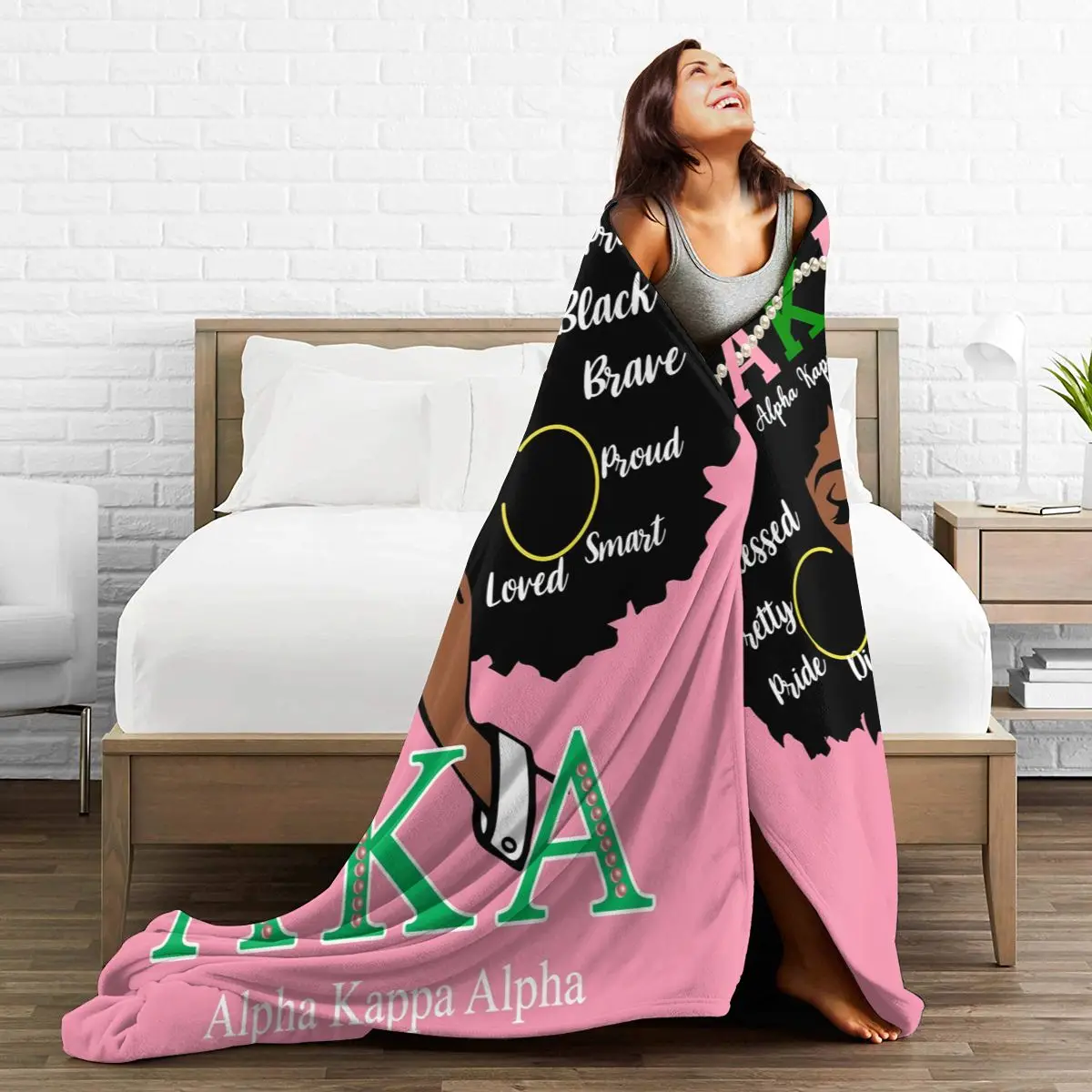 Всесезонное Флисовое одеяло Alpha Sorority Kappa AKA ультрамягкое фланелевое