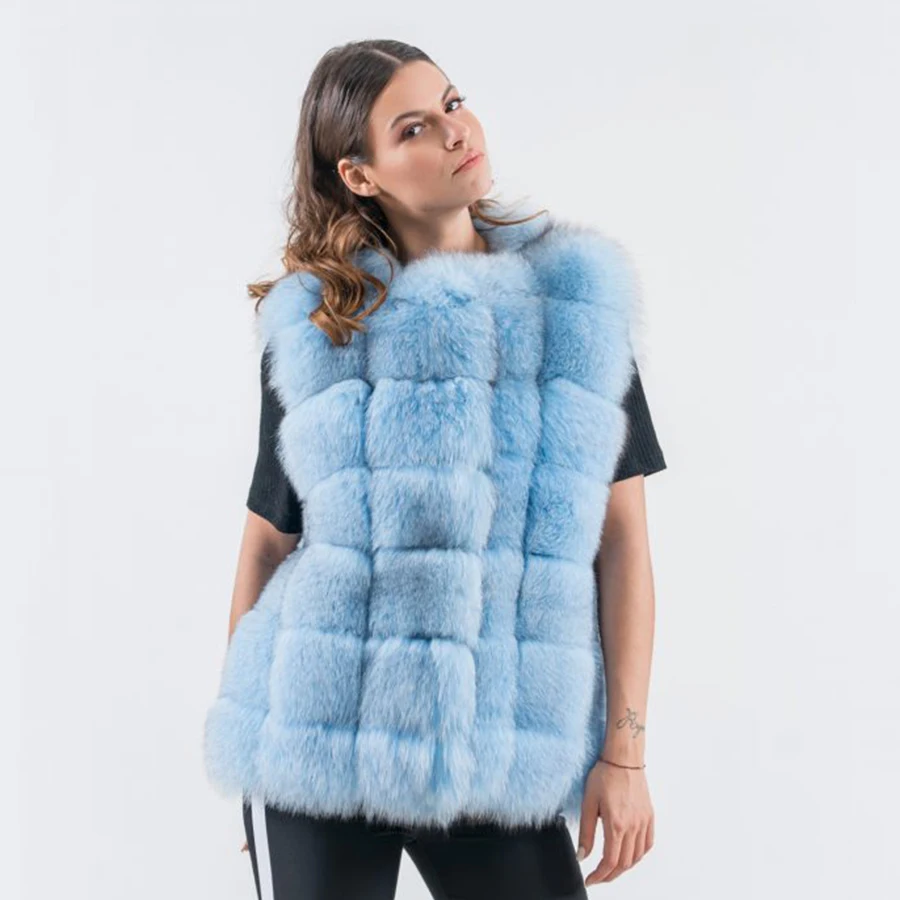 

Pretty Girl Winter Real Fox Fur Vest Casual Classical Waistcoat For Women Winter Warm Fashion Natural Fur Gilet