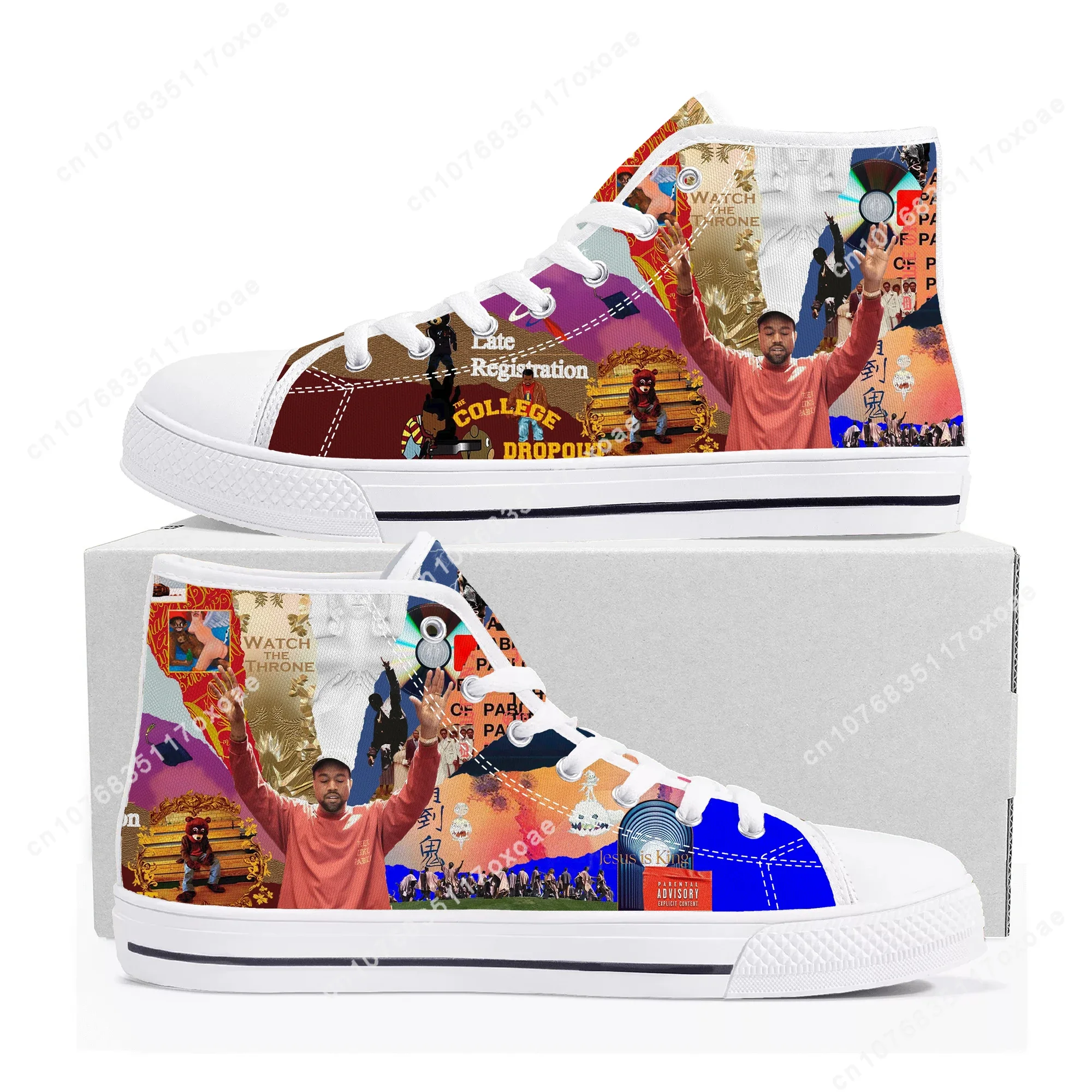 Кеды Kanye West Rapper для мужчин и женщин холщовые кроссовки подростков повседневная