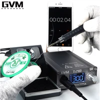 gvm t210 soldering kit electric soldering iron adjustable constant temperature soldering station with lcd screen 75w auto sleep