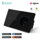 Настенный сенсорный выключатель BSEED Zigbee, Беспроводной Выключатель с 123 клавишами, умная розетка стандарта ЕС с поддержкой Google Alexa, требует шлюза