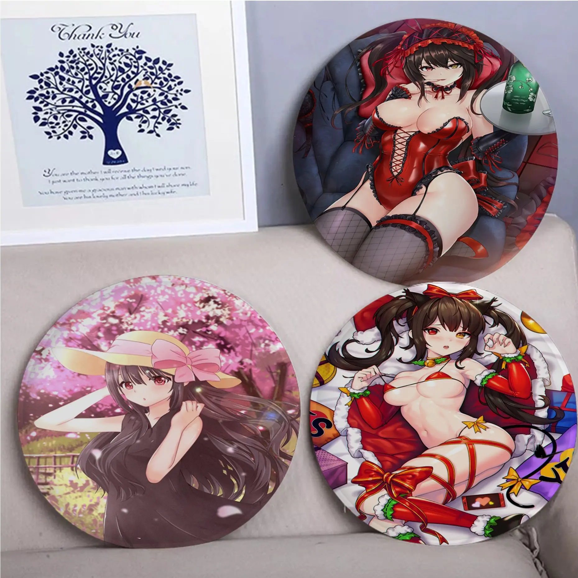 

Tokisaki Kurumi Date A Live Simplicity Meditation Cushion Stool Pad Dining Chair Tatami Seat Cushion Anti-Slip Sofa Decor Tatami