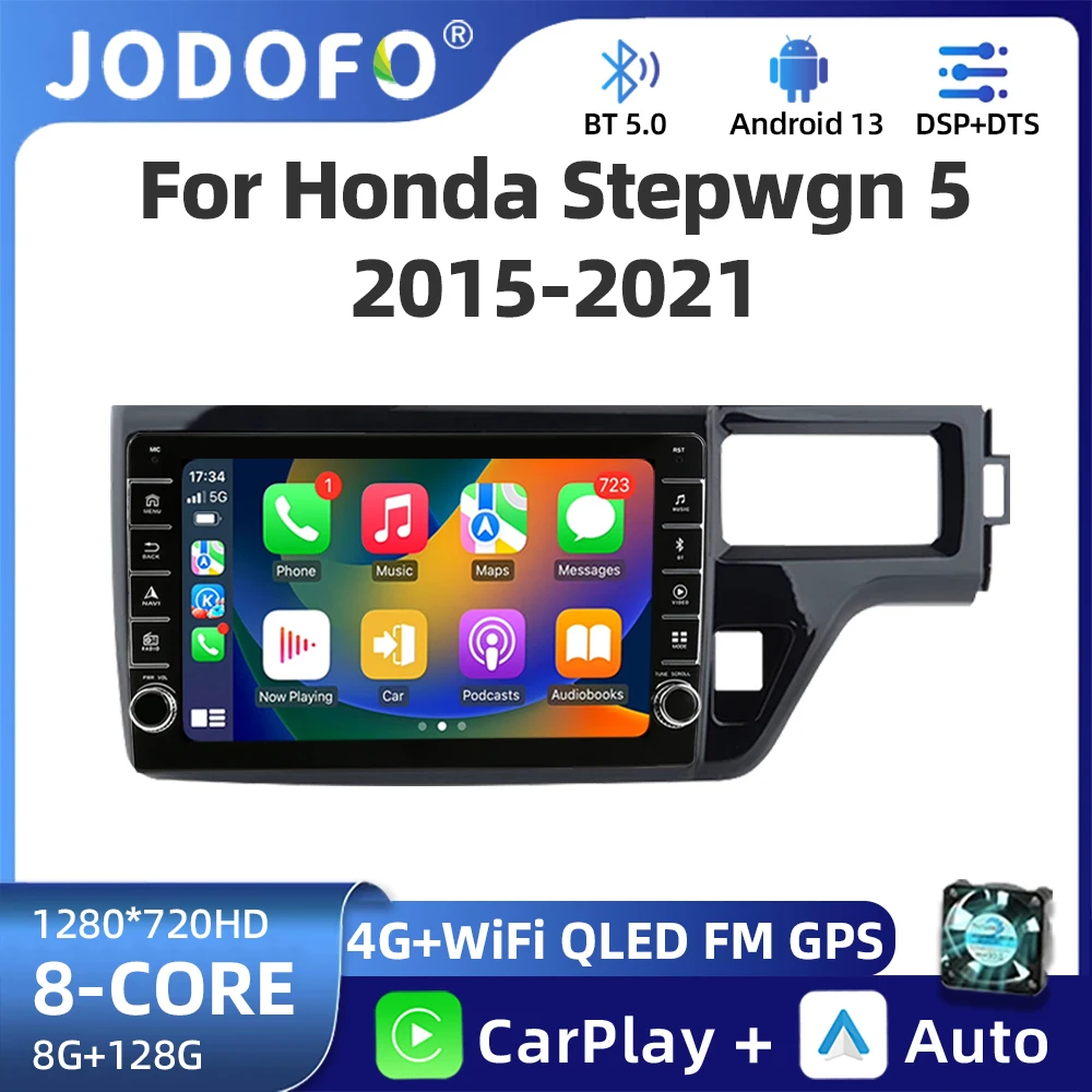 Автомобильный мультимедийный видеоплеер на Android 13 для Honda Stepwgn 5 2015-2021 Carplay