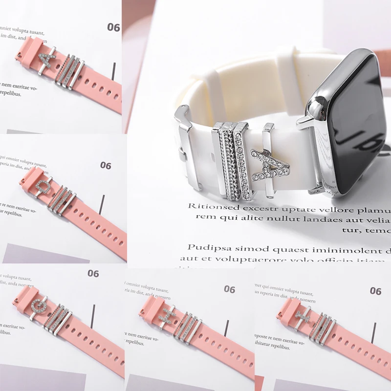 26 букв алфавита декоративные подвески для Iwatch Шарм Для Apple Watch спортивный ремешок