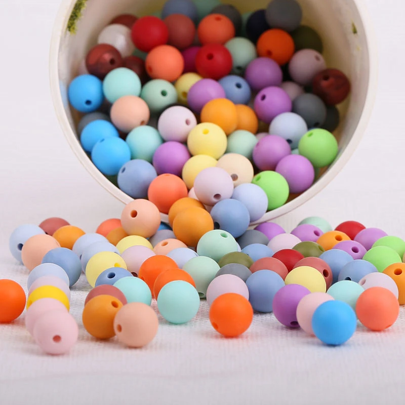 12mm Baby Teething Beads Silicone 2000pcs Round Ball Pearl Food Grade PBA Free DIY Pacifier Chain Accessories Newborn Toys