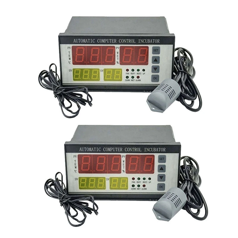 

2X Xm-18 Egg Incubator Controller Thermostat Hygrostat Full Automatic Control Multifunction Egg Incubator Control System