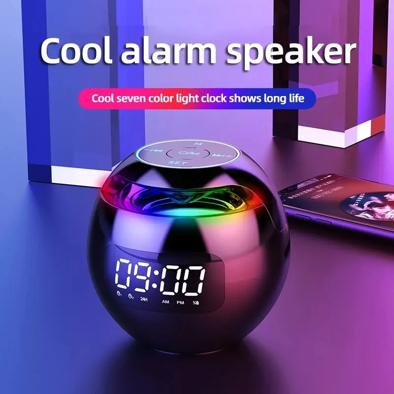 

G90 New Clock Colorful Bluetooth Speaker Mini Portable Household Ball Card Lock And Load Spray Bluetooth Speaker