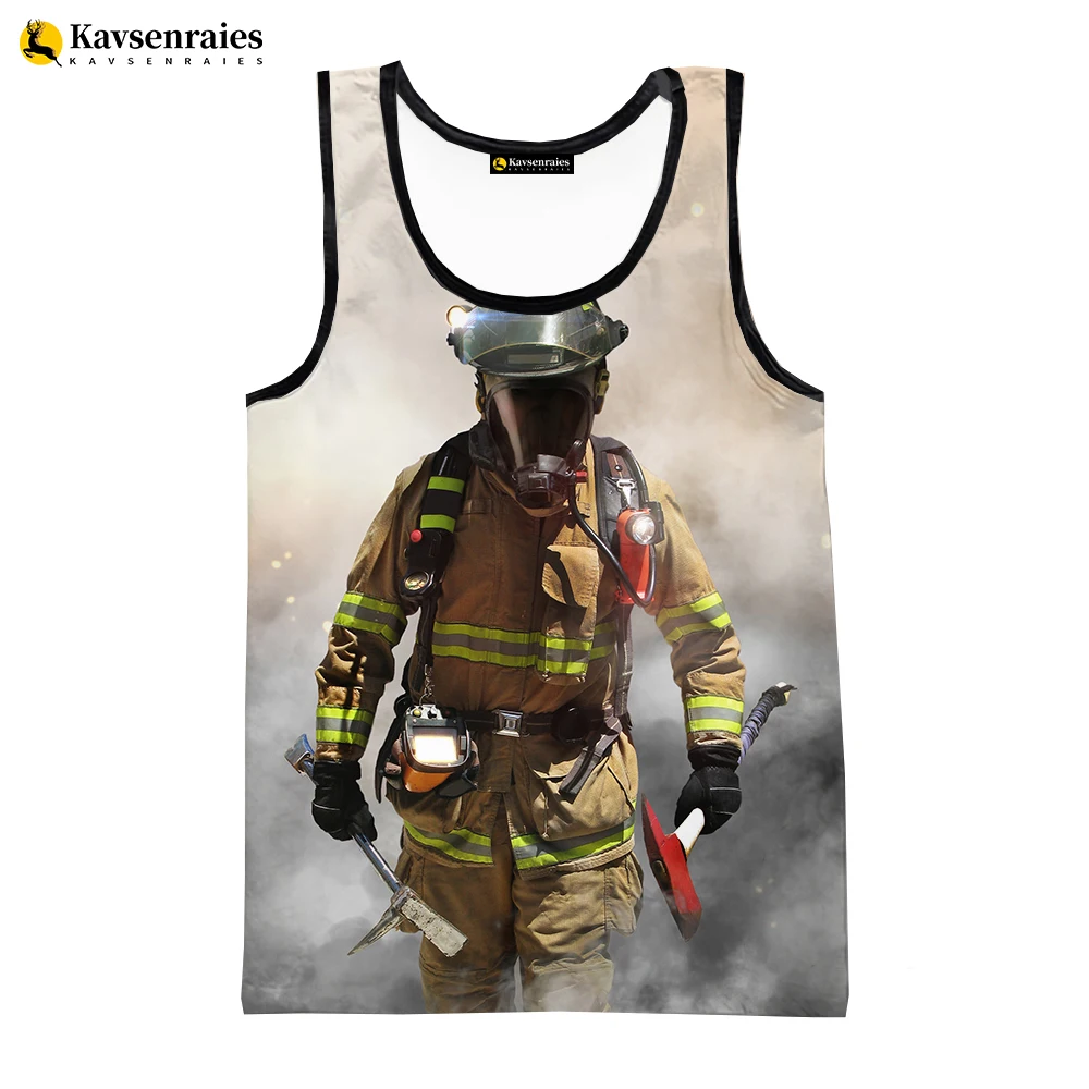 

Жилет пожарный с 3D принтом для мужчин и женщин, повседневная безрукавка, уличная одежда в стиле Харадзюку, топ оверсайз без рукавов, лето