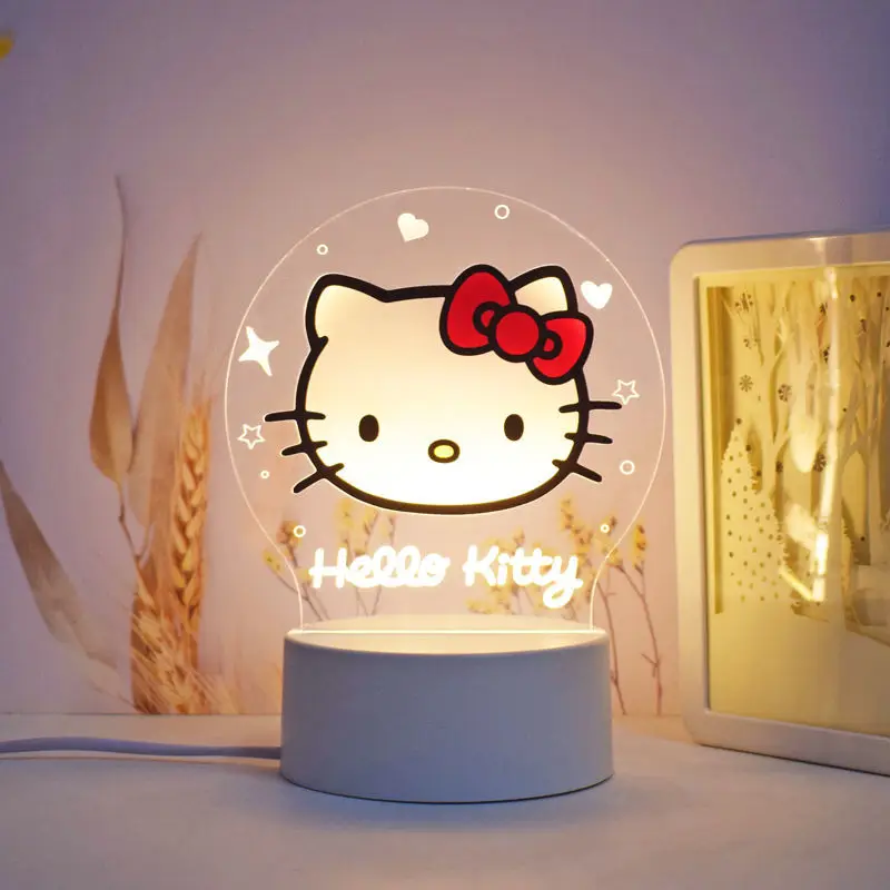 

Kawaii Hello Kitty Small Night Lamp Creative Home Children's Bedroom Bedside Lamp Children's Day Gift Advanced Creative Light