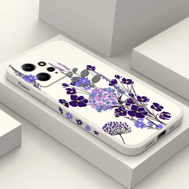 

Gypsophila Phone Case For Xiaomi Redmi Note 12 11 11S 10 10T 10S 9 9S 8 7 Pro Plus 4G 5G Liquid Silicone Cover