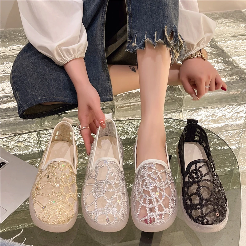

Flat Shoes Women Summer Breathable Shoes Ladies Shoes Casual Fashion Black Sneakers Women Work Shoes Comfortable for Work