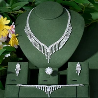 luxury geometric 4pcs uae jewelry set for women wedding party zircon indian african dubai bridal jewelry set n 84