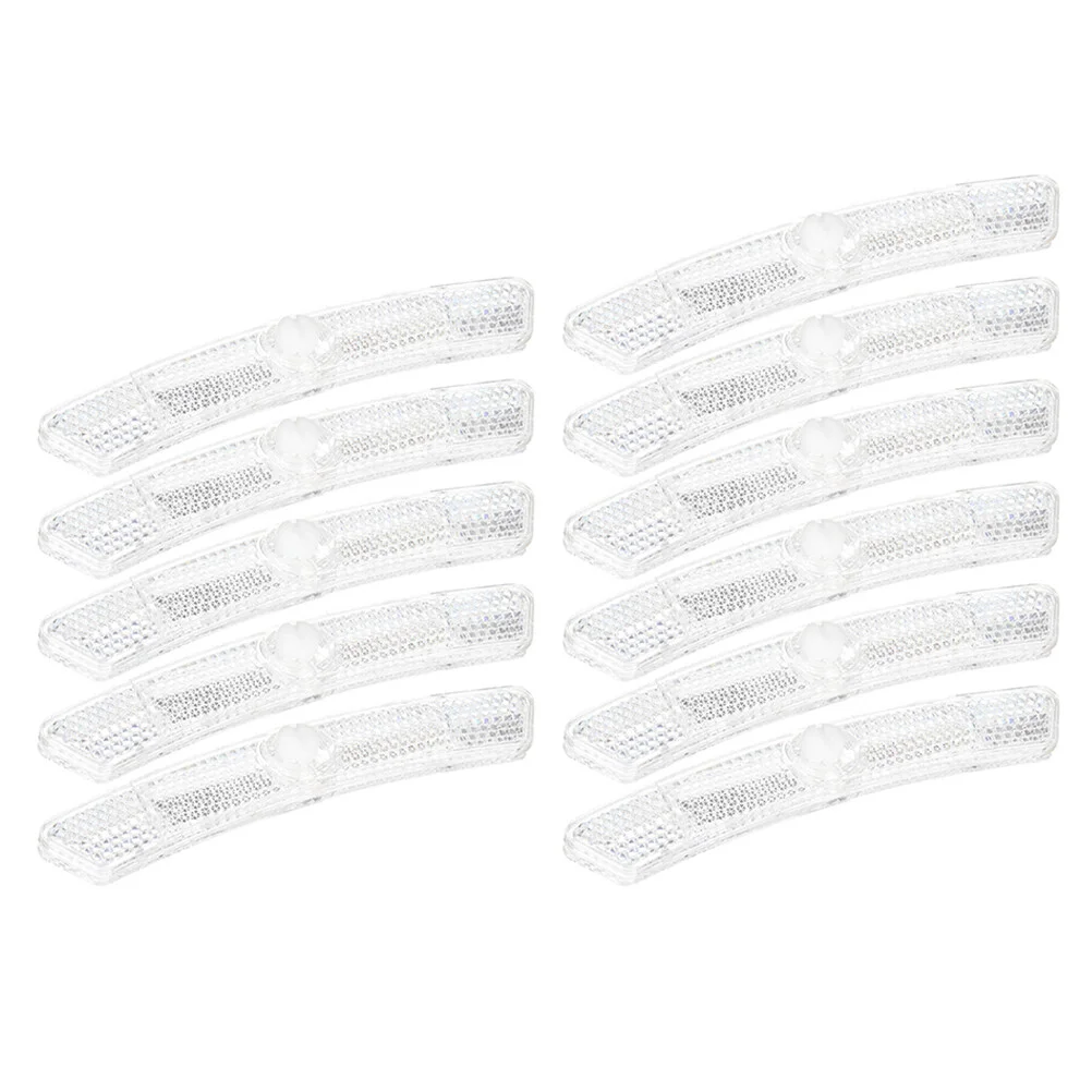 

10 Pcs Small Wheel White Accessories Bicycle Accessories Aldult Road Reflectors Plastic Safety Warning Supplies Convenient